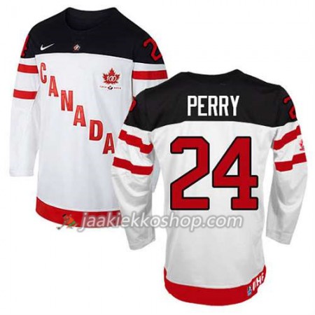 Lapsille NHL Premier Kanada Team Pelipaita Corey Perry #24 100th Anniversary Valkoinen Paita Lapsille NHL Premier Kanada Team Pelipaita Corey Perry #24 100th Anniversary Valkoinen Paita