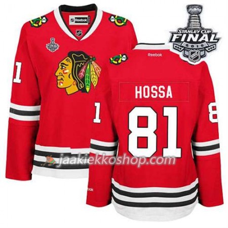 Reebok Nainen NHL Chicago Blackhawks Pelipaita Marian Hossa #81 Koti Punainen 2015 Stanley Cup