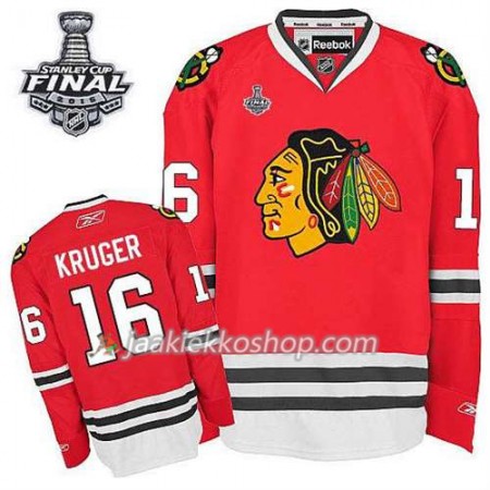 Reebok Miehille NHL Chicago Blackhawks Pelipaita Marcus Kruger #16 Koti Punainen 2015 Stanley Cup Reebok Miehille NHL Chicago Blackhawks Pelipaita Marcus Kruger #16 Koti Punainen 2015 Stanley Cup