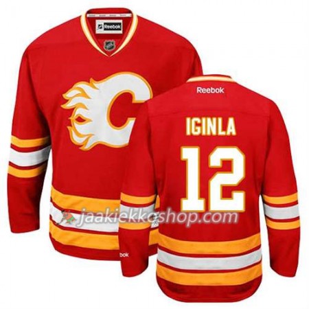 Reebok Miehille NHL Calgary Flames Pelipaita Jarome Iginla #12 Kolmas Punainen