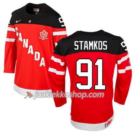 Lapsille NHL Premier Kanada Team Pelipaita Steven Stamkos #91 100th Anniversary Punainen Paita
