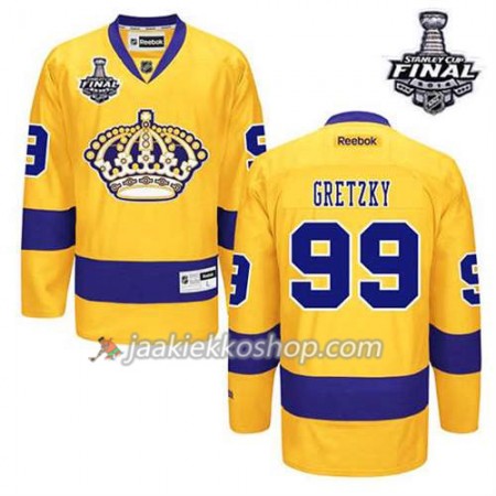 Reebok Miehille NHL Los Angeles Kings Pelipaita Wayne Gretzky #99 Kolmas Kulta 2014 Stanley Cup