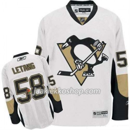 Reebok Miehille NHL Pittsburgh Penguins Pelipaita Kris Letang 58 Valkoinen Vieras