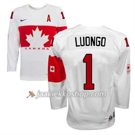Reebok Miehille NHL Premier Kanada Team Pelipaita Roberto Luongo #1 Koti Valkoinen Paita
