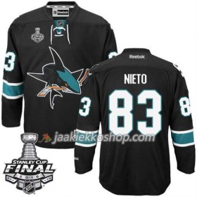 Reebok NHL San Jose Sharks Pelipaita Matt Nieto #83 Musta Kolmas 2016 Stanley Cup