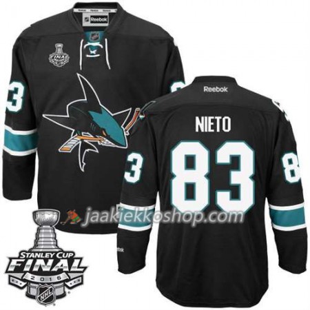 Reebok NHL San Jose Sharks Pelipaita Matt Nieto #83 Musta Kolmas 2016 Stanley Cup Reebok NHL San Jose Sharks Pelipaita Matt Nieto #83 Musta Kolmas 2016 Stanley Cup