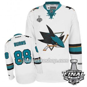 Reebok NHL San Jose Sharks Pelipaita Brent Burns #88 Valkoinen Vieras 2016 Stanley Cup