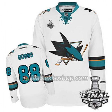 Reebok NHL San Jose Sharks Pelipaita Brent Burns #88 Valkoinen Vieras 2016 Stanley Cup
