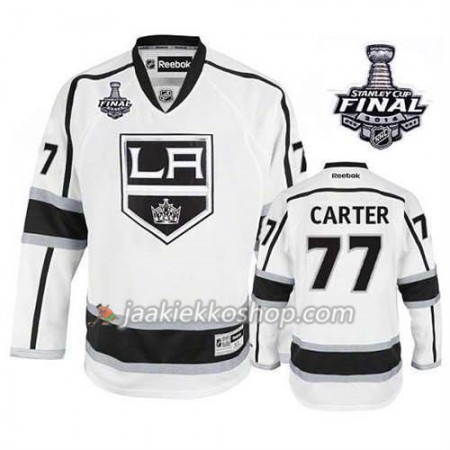 Reebok Miehille NHL Los Angeles Kings Pelipaita Jeff Carter #77 Vieras Valkoinen 2014 Stanley Cup