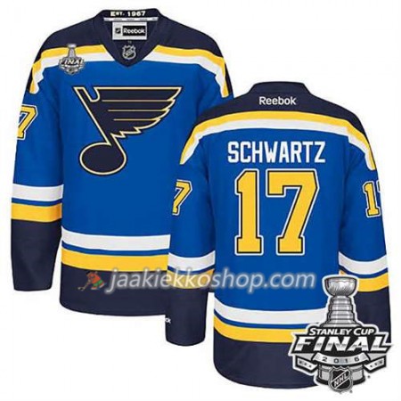 Reebok NHL St. Louis Blues Pelipaita Jaden Schwartz #17 Sininen Koti 2016 Stanley Cup