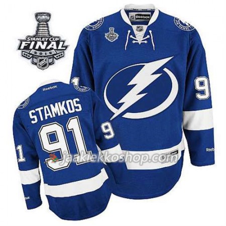 Lapsille NHL Tampa Bay Lightning Pelipaita Steven Stamkos #91 Koti Sininen 2015 Stanley Cup