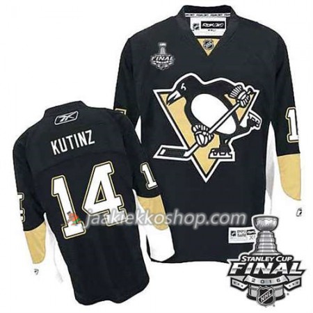 Reebok NHL Pittsburgh Penguins Pelipaita Chris Kunitz #14 Musta Koti 2016 Stanley Cup