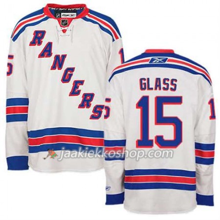 Reebok Miehille NHL New York Rangers Pelipaita Tanner Glass #15 Vieras Valkoinen