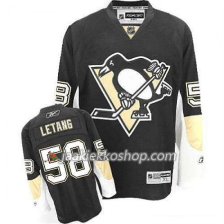 Reebok Miehille NHL Pittsburgh Penguins Pelipaita Kris Letang 58 Musta Koti