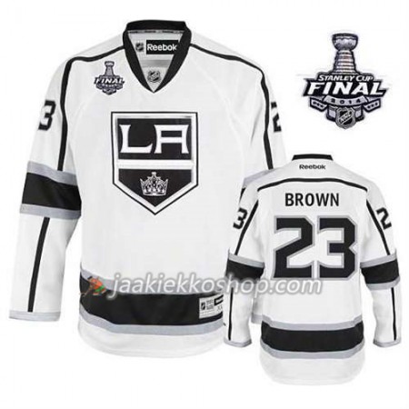 Reebok Miehille NHL Los Angeles Kings Pelipaita Drew Doughty #23 Vieras Valkoinen 2014 Stanley Cup