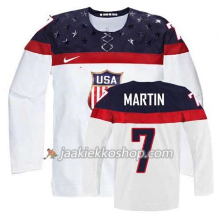 Reebok Miehille NHL Premier Olympic-USA Team Pelipaita Paul Martin #7 Koti Valkoinen Paita