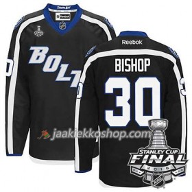Reebok NHL Tampa Bay Lightning Pelipaita Ben Bishop #30 Musta Kolmas 2016 Stanley Cup