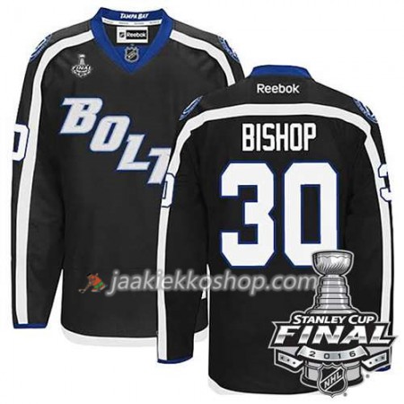 Reebok NHL Tampa Bay Lightning Pelipaita Ben Bishop #30 Musta Kolmas 2016 Stanley Cup
