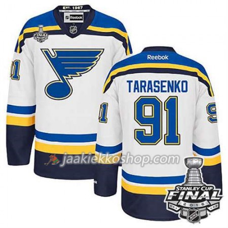Reebok NHL St. Louis Blues Pelipaita Vladimir Tarasenko #91 Valkoinen Vieras 2016 Stanley Cup