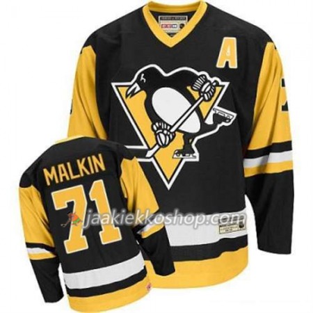 Reebok Miehille NHL Pittsburgh Penguins Pelipaita Evgeni Malkin 71 Musta Kolmas