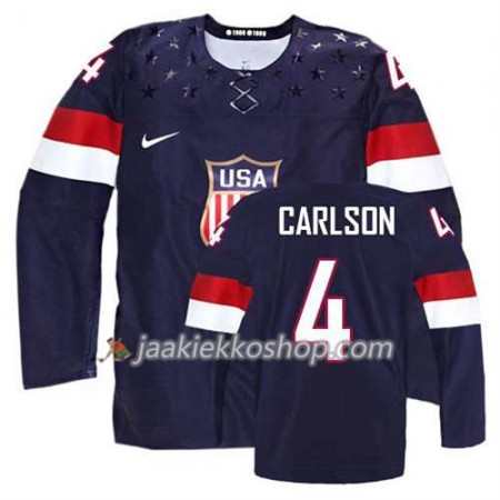 Reebok Nainen NHL Premier Olympic-USA Team Pelipaita John Carlson #4 Vieras Musta Paita