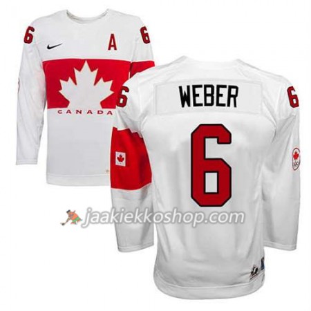 Lapsille NHL Premier Kanada Team Pelipaita Shea Weber #6 Koti Valkoinen Paita