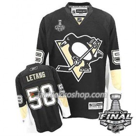 Reebok NHL Pittsburgh Penguins Pelipaita Kris Letang #58 Musta Koti 2016 Stanley Cup
