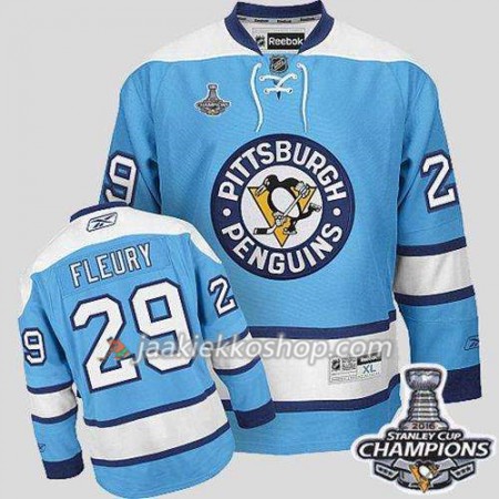 Reebok NHL Pittsburgh Penguins Pelipaita Marc-Andre Fleury 29 Sininen 2016 Stanley Cup