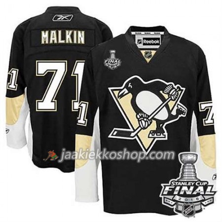 Reebok NHL Pittsburgh Penguins Pelipaita Evgeni Malkin #71 Musta Koti 2016 Stanley Cup