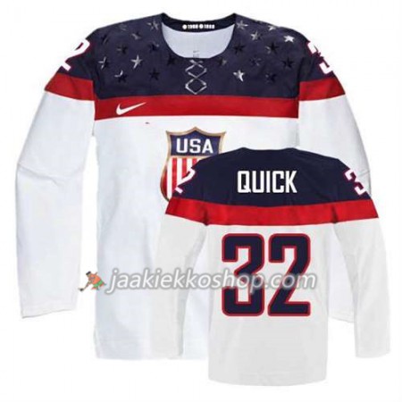 Lapsille NHL Premier Olympic-USA Team Pelipaita Jonathan Quick #32 Koti Valkoinen Paita