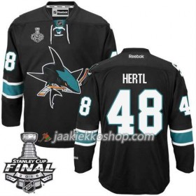 Reebok NHL San Jose Sharks Pelipaita Tomas Hertl  #48 Musta Kolmas 2016 Stanley Cup