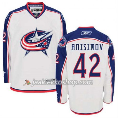 Reebok Miehille NHL Columbus Blue Jackets Pelipaita Artem Anisimov #42 Vieras Valkoinen