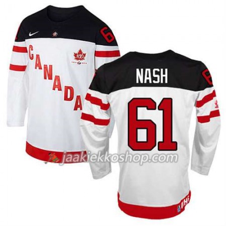 Reebok Miehille NHL Premier Kanada Team Pelipaita Rick Nash #61 100th Anniversary Valkoinen Paita