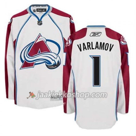 Reebok Miehille NHL Colorado Avalanche Pelipaita Semyon Varlamov #1 Vieras Valkoinen