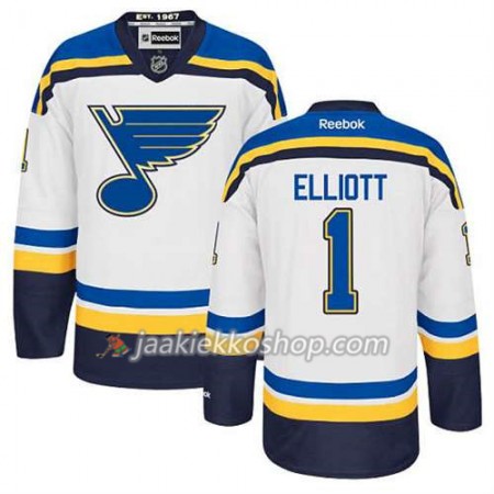 Reebok Miehille NHL St. Louis Blues Pelipaita Brian Elliott #1 Vieras Valkoinen