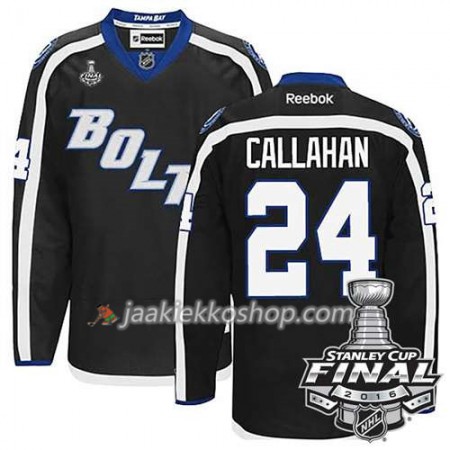 Reebok NHL Tampa Bay Lightning Pelipaita Ryan Callahan #24 Musta Kolmas 2016 Stanley Cup
