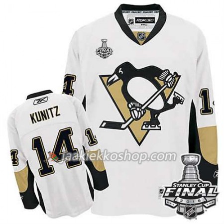 Reebok NHL Pittsburgh Penguins Pelipaita Chris Kunitz #14 Valkoinen Vieras 2016 Stanley Cup