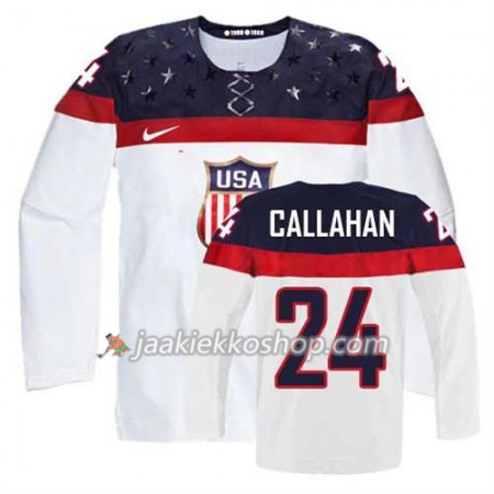 Lapsille NHL Premier Olympic-USA Team Pelipaita Ryan Callahan #24 Koti Valkoinen Paita
