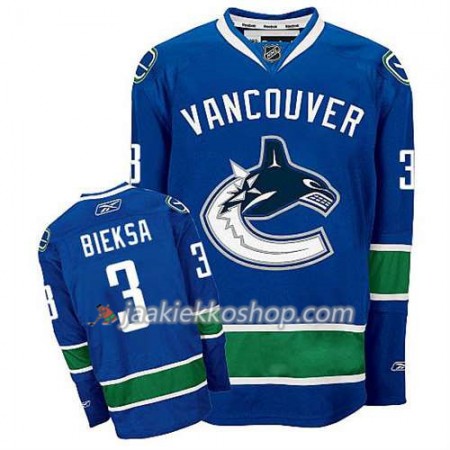 Reebok Miehille NHL Vancouver Canucks Pelipaita Kevin Bieksa #3 Koti Sininen