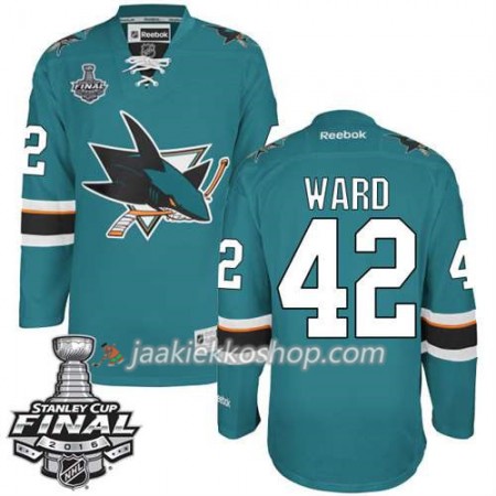Reebok NHL San Jose Sharks Pelipaita Joel Ward #42 Teal Koti 2016 Stanley Cup