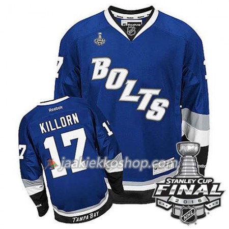 Reebok NHL Tampa Bay Lightning Pelipaita Alex Killorn #17 Sininen Kolmas 2016 Stanley Cup