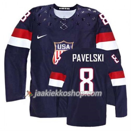Lapsille NHL Premier Olympic-USA Team Pelipaita Joe Pavelski #8 Vieras Sininen Paita