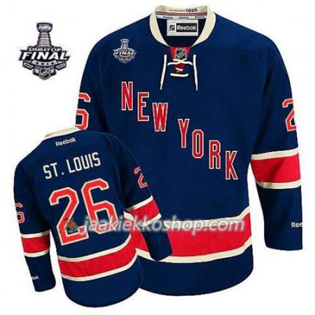 Reebok Miehille NHL New York Rangers Pelipaita Martin St. Louis #26 Kolmas Sininen 2014 Stanley Cup