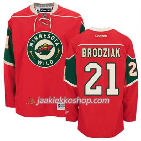 Reebok Miehille NHL Minnesota Wild Pelipaita Kyle Brodziak #21 Koti Punainen