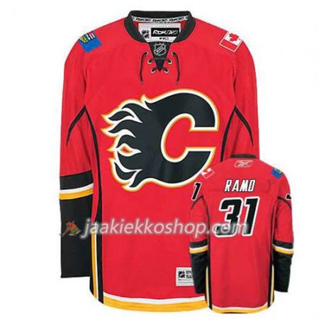 Reebok Miehille NHL Calgary Flames Pelipaita Karri Ramo #31 Koti Punainen