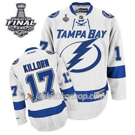 Reebok Miehille NHL Tampa Bay Lightning Pelipaita Alex Killorn #17 Vieras Valkoinen 2015 Stanley Cup