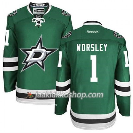 Reebok Miehille NHL Dallas Stars Pelipaita Gump Worsley #1 Koti Vihreä