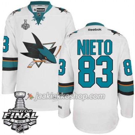 Reebok NHL San Jose Sharks Pelipaita Matt Nieto #83 Valkoinen Vieras 2016 Stanley Cup