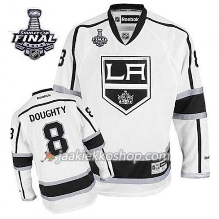 Reebok Miehille NHL Los Angeles Kings Pelipaita Drew Doughty #8 Vieras Valkoinen 2014 Stanley Cup