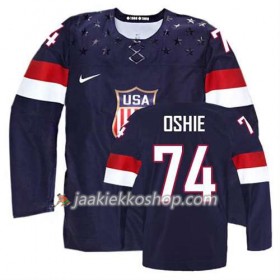 Reebok Nainen NHL Premier Olympic-USA Team Pelipaita T. J. Oshie #74 Vieras Musta Paita